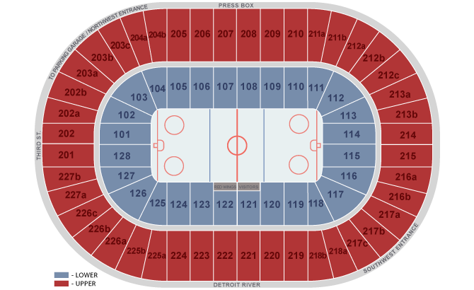Joe Louis Arena Detroit Mi Seating Chart